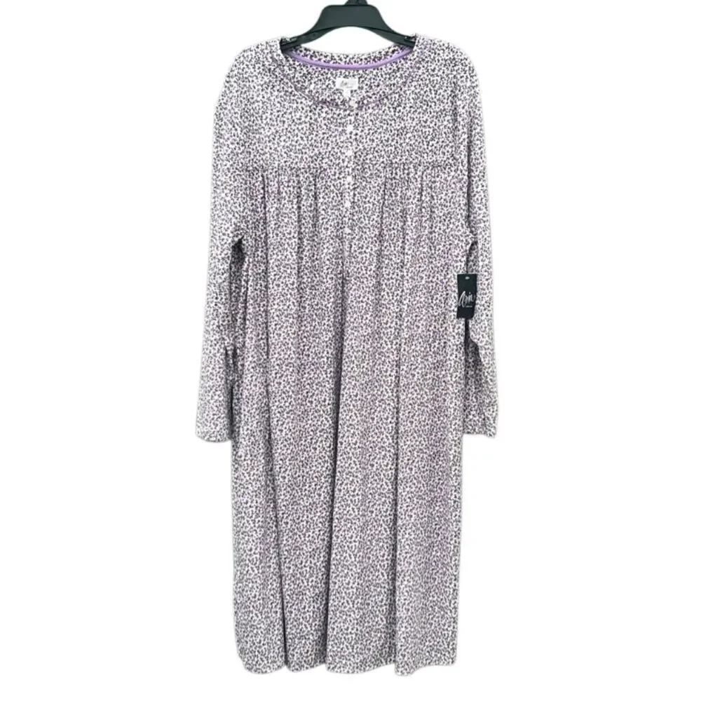 Women’s Knit Velour Long Sleeve Ballet Nightgown Pajama Lounge Size 4X
